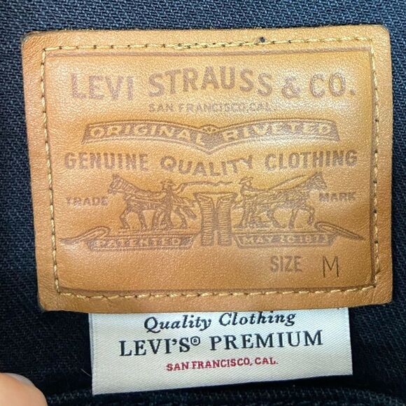 Levi’s Ex Boyfriend Trucker Denim Black Jacket Size M - Picture 7 of 11